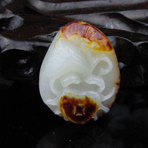 天然新疆和田玉如意吊坠白玉籽料原石如意发财挂件男女款玉吊坠