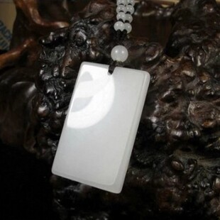 新疆昆仑白玉无字牌天然羊脂白玉平安无事牌吊坠油润无暇高密度