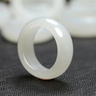 天然新疆和田玉戒指正品羊脂白玉籽料戒指男女款指环尾戒扳指包邮