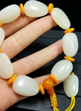 手串男女款羊脂级证书新疆和田玉
