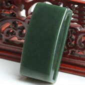 天然新疆和田玉平安无事皮带扣腰佩男款 青玉双层玉腰佩腰带扣证书