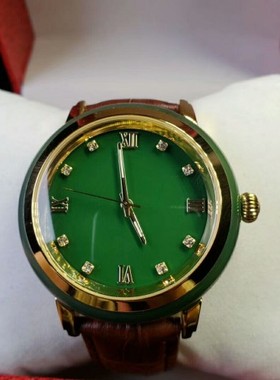 金色男女款手表带证书天然和田玉