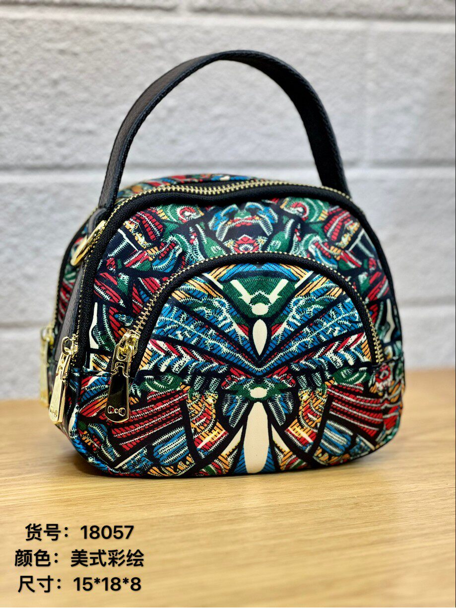 女包福亿品牌布包小手机包手提单肩斜挎多隔层中老年花百搭民族风