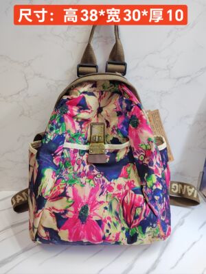 中号印花复古休闲双肩包