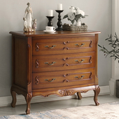 轻奢抽屉玄关储物柜子 卧室三斗橱法式 美式 乡村复古典实木斗柜欧式