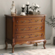 轻奢抽屉玄关储物柜子 卧室三斗橱法式 美式 乡村复古典实木斗柜欧式