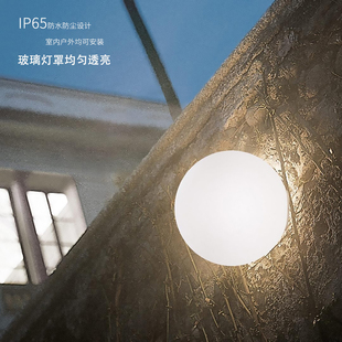 圆球玻璃壁灯法式中古客厅背景墙卧室床头灯户外防水浴室镜前灯具