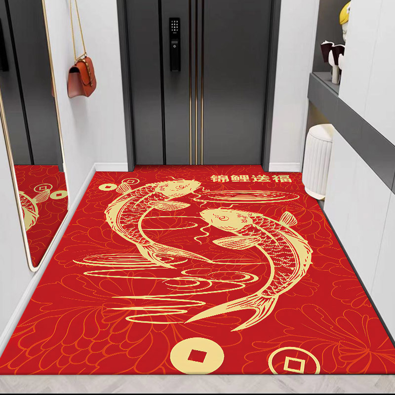 硅藻泥可裁剪地垫入户门垫进门除尘防滑吸水脚垫浴室红色门口地毯