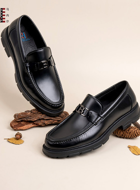马内尔男鞋24新款英伦风真皮男鞋百搭时尚男士乐福鞋配西装M44071