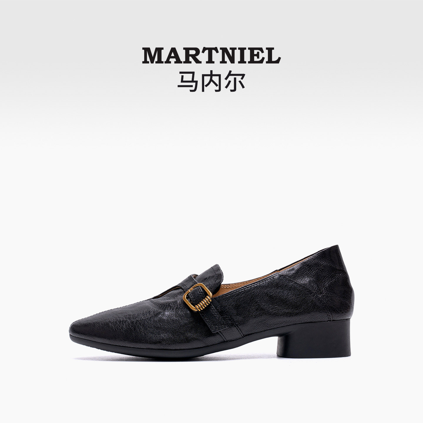 马内尔2025秋季新款乐福鞋尖头低跟通勤鞋老钱风真皮女鞋G255081