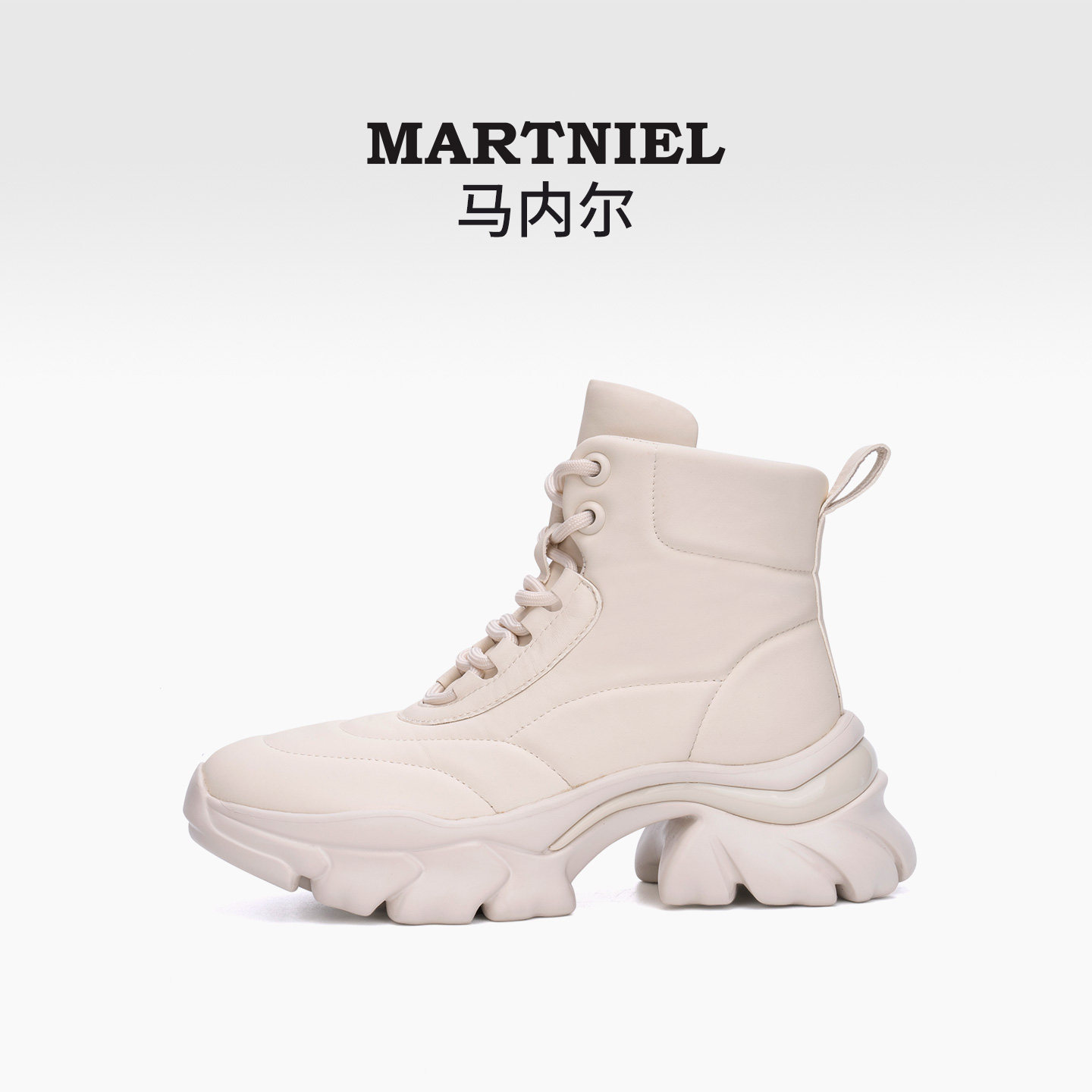 马内尔马丁靴头层猪皮橡胶发泡