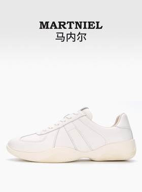 马内尔女2025新款爆款白色阿甘鞋复古德训鞋女夏小白鞋运动休闲鞋