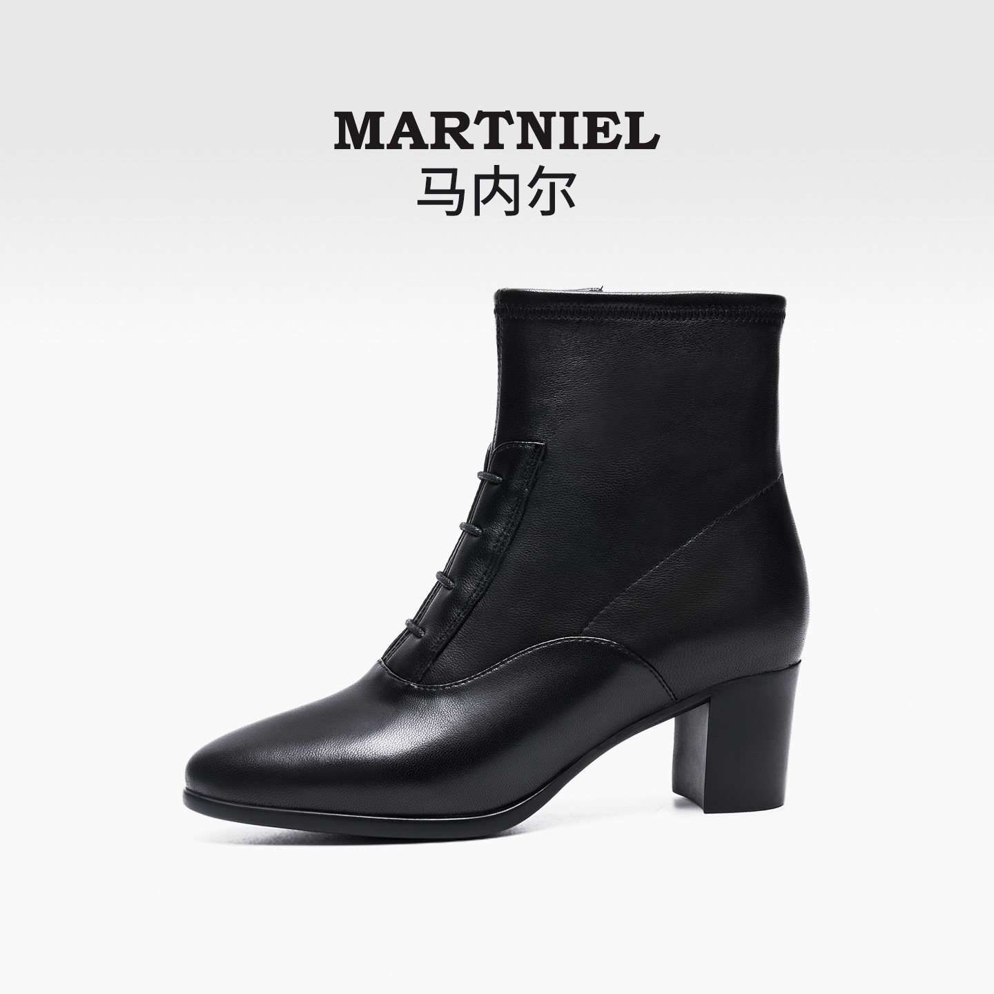 马内尔正装时装靴粗跟