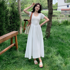 简约两件T恤连衣裙女收腰显瘦长裙ZB193A-509-P100-K150图片