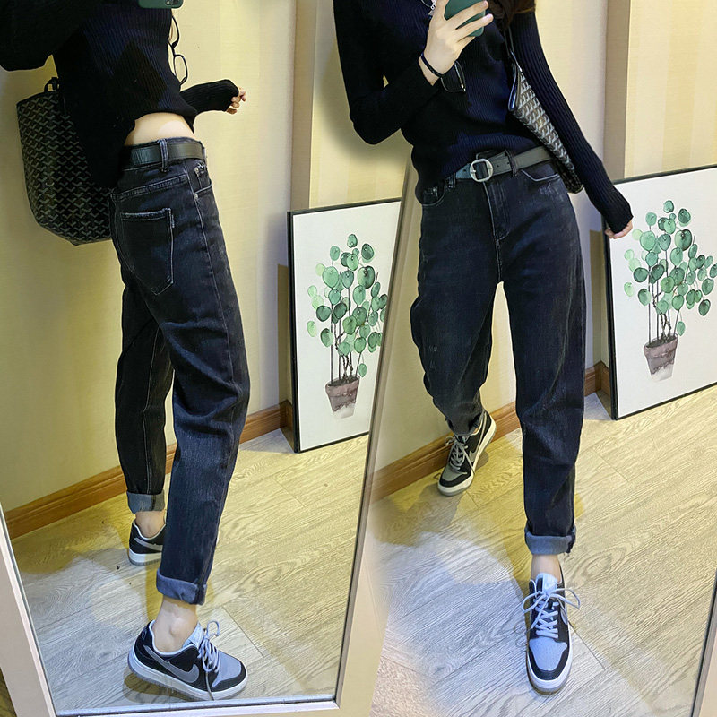 2025秋季新款大码高腰牛仔萝卜裤女胖mm宽松显瘦弹力九分哈伦垮裤,女装/女士精品,大码裤装,淘宝优惠券,粉丝福利购,淘宝优惠卷