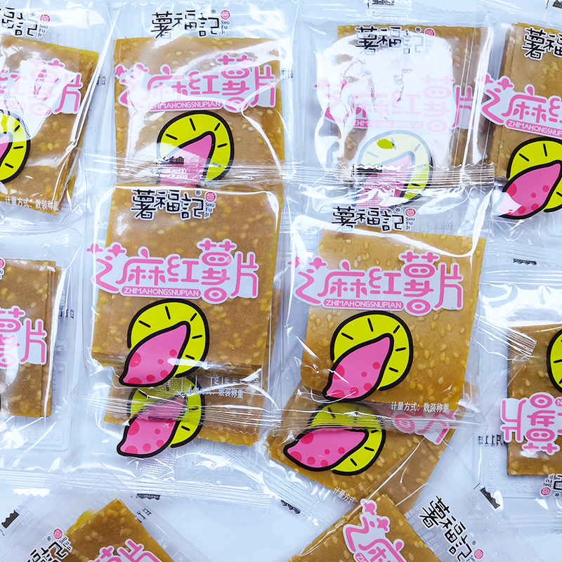 薯福记芝麻红薯片香薄非油炸小包装软地瓜干网红零食湖南500g