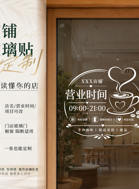 橱窗贴欢迎光临装饰画文字门贴ins招财玻璃贴新店定制贴纸