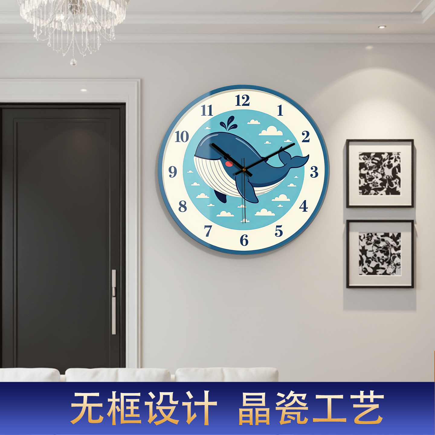 卡通可爱ins设计感动物挂钟时钟