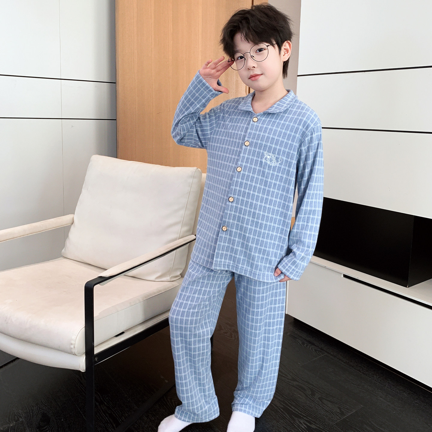 男童睡衣套装冬季新款2026新款大童男孩冬装儿童保暖内衣居家服