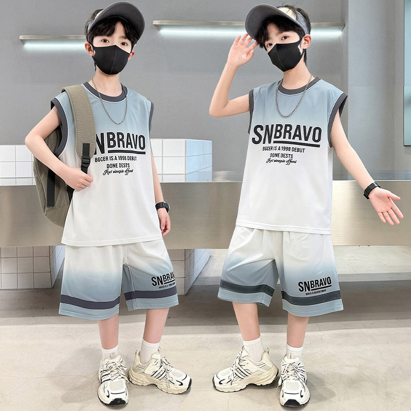 男童夏装无袖套装2026年新款中大童运动速干夏款球服儿童夏季凉爽