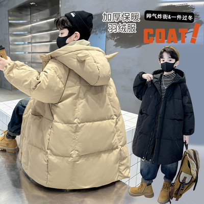 男童棉服25冬季新款儿童加厚保暖中厚棉袄中大童男孩连帽羽绒棉衣