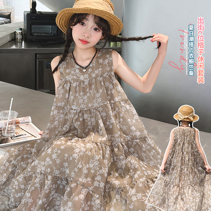 女童度假风连衣裙夏季新款潮公主裙童装裙子沙滩裙2026新款背心裙
