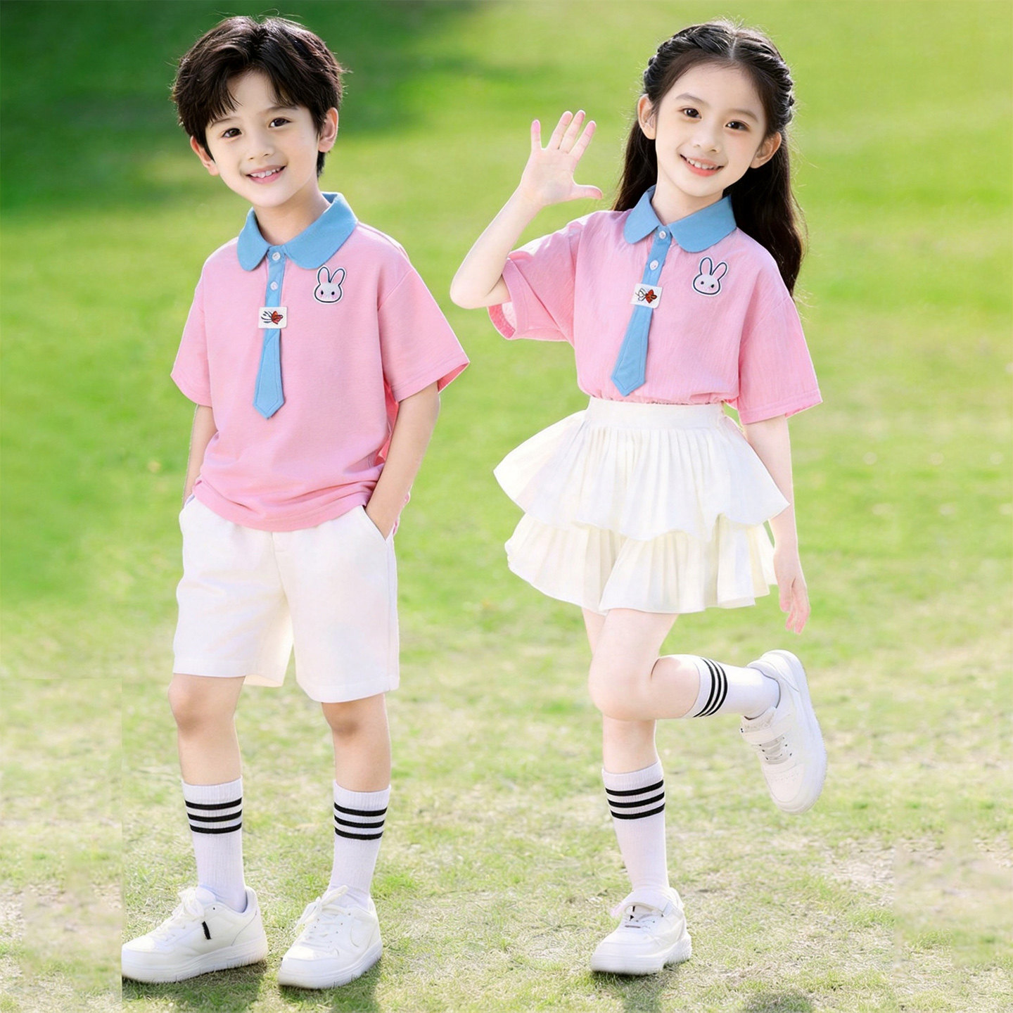 六一儿童节表演服夏季男女童班服校服园服合唱毕业照学院风演出服
