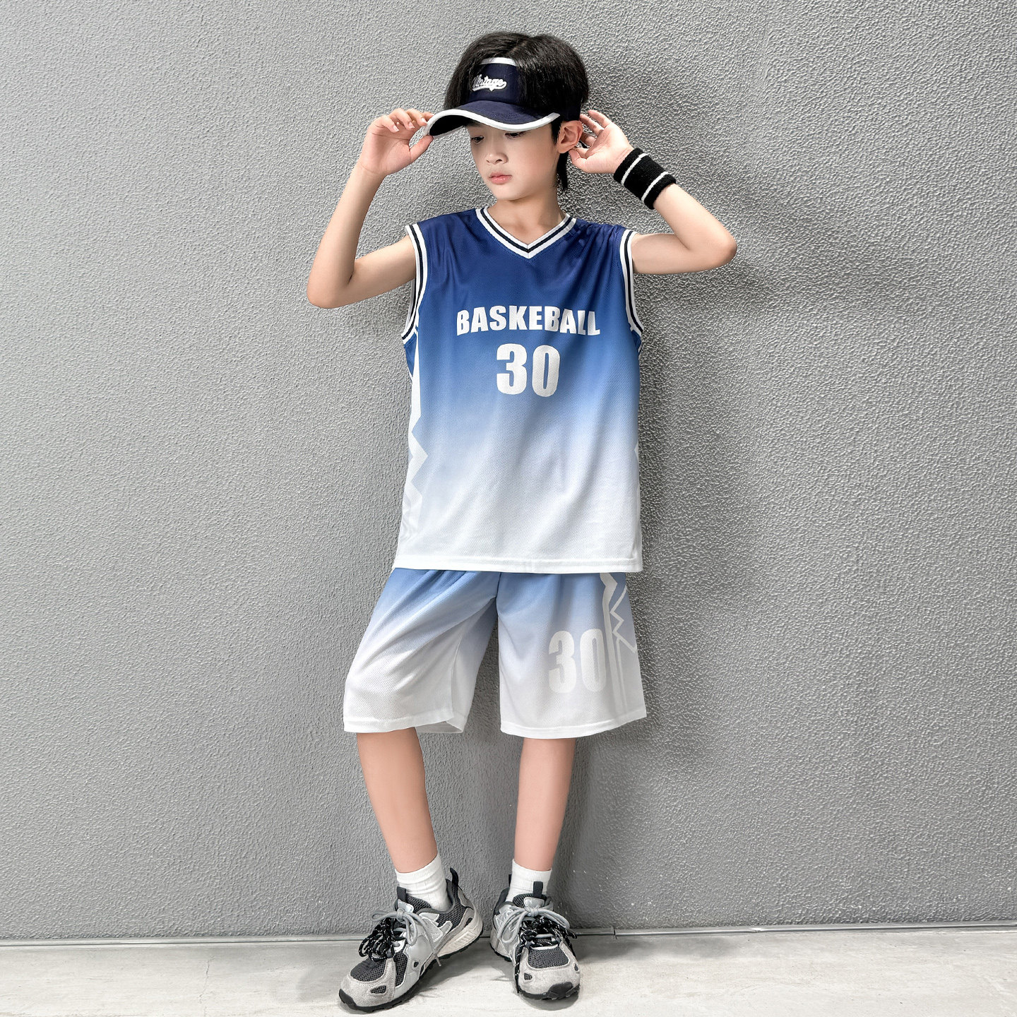 男童夏装无袖套装2026年新款中大童运动速干夏款球服儿童夏季30号