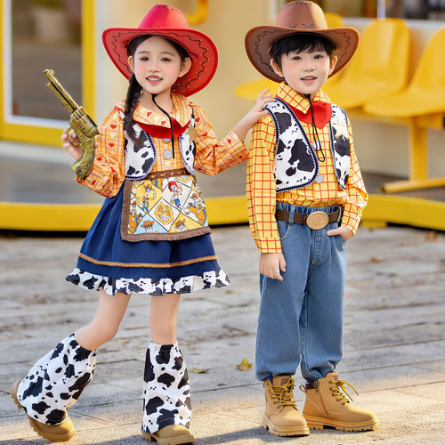 男童胡迪cos服玩具总动员表演服女童裙子中秋国庆万圣节演出服潮