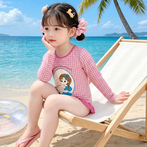 女童连体泳衣夏季新款儿童潜水服中小童洋气小女孩网红爆款游泳服
