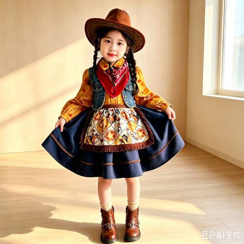 胡迪套装裙表演服秋季女孩连衣裙玩具总动员演出服万圣节cos服童