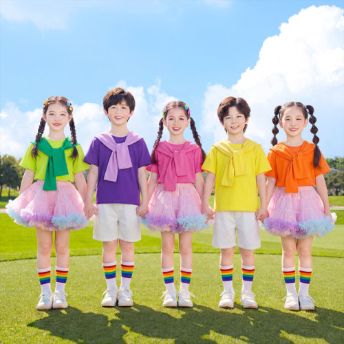 六一儿童节表演服夏季舞蹈服班服校服园服合唱毕业照学院风演出服