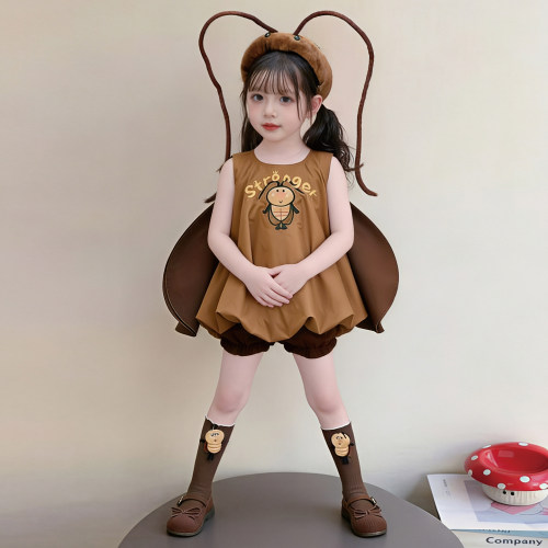 六一儿童节表演服夏季舞台服幼儿园蟑螂COS服装学院风演出服童装