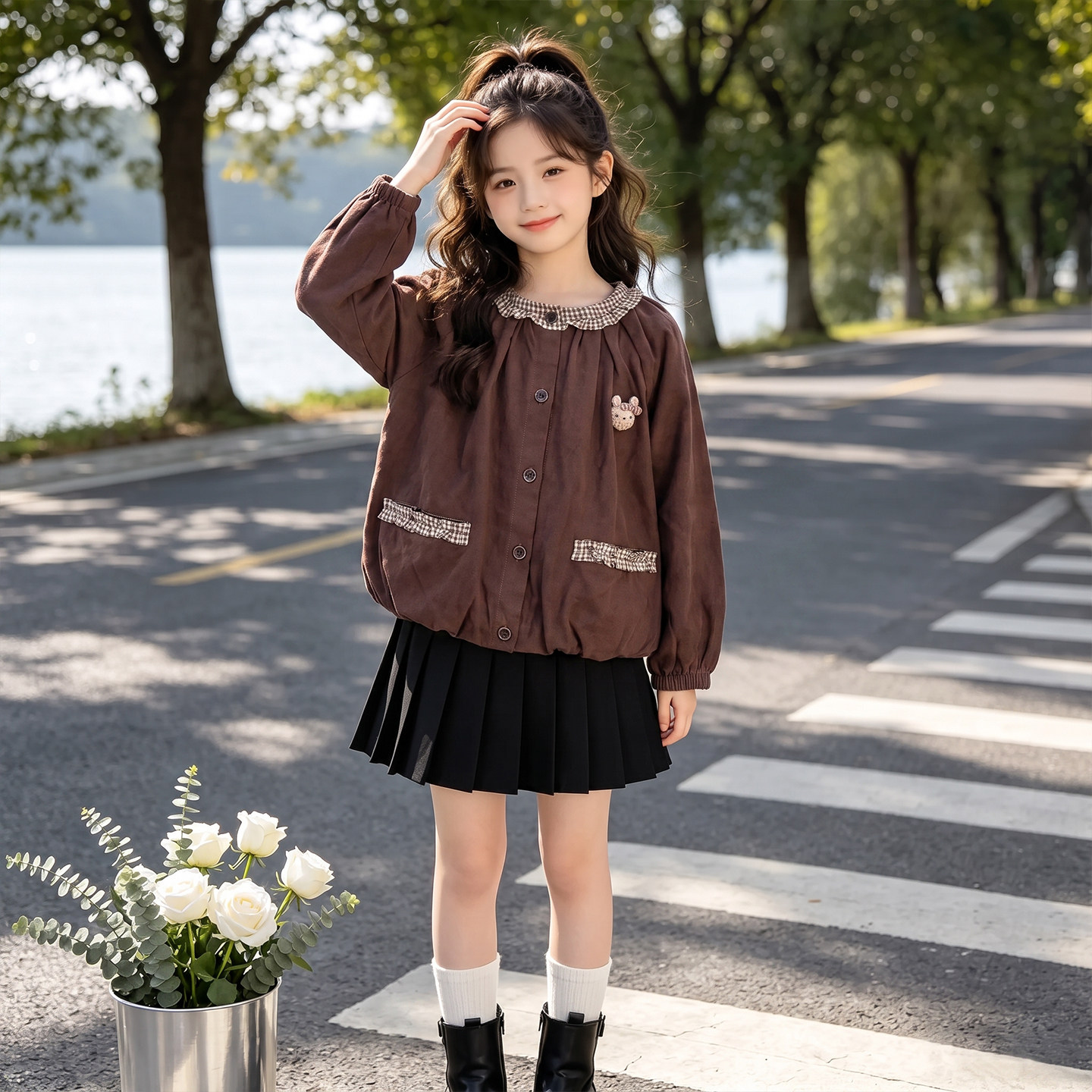 女童开衫外套2026秋季新款女孩休闲夹克上衣中大儿童棒球服秋装潮