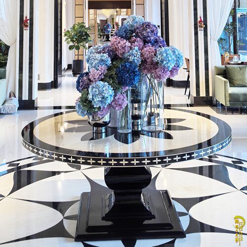 酒店风水台花桌展示台摆件端景台大堂花台入户玄关桌售楼大厅摆台