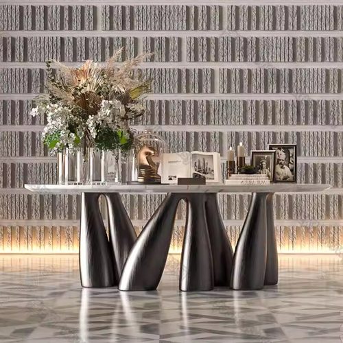 会所艺术花桌酒店玄关端景台大堂风水台展示桌入户花台桌装饰摆台