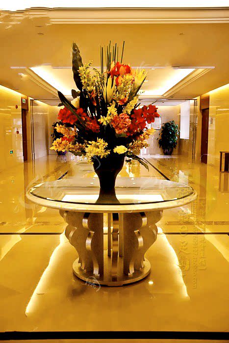 入户摆台售楼处装饰端景台酒店大堂花台大厅大圆桌展示大堂风水台