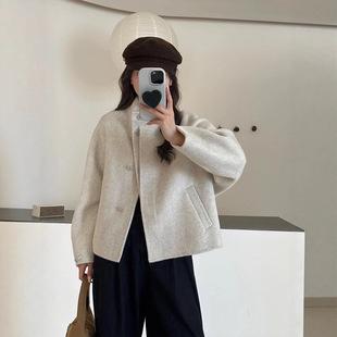 高级感气质毛呢外套女2025秋冬新款短款小个子妮子大衣韩系赫本风