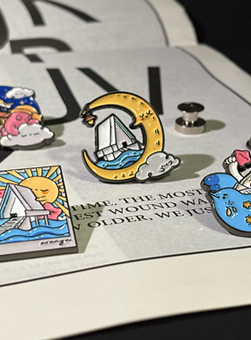 阿那亚胸针&冰箱贴两用徽章磁吸配饰孤独图书馆秦皇岛北戴河礼物