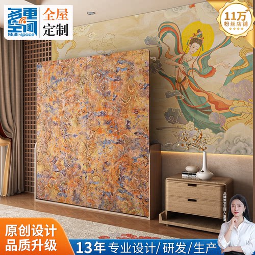 多重空间隐形床定制数码印花门板