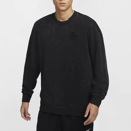 Nike耐克 男子运动休闲水洗做旧风毛圈圆领套头衫卫衣 HQ6037-010