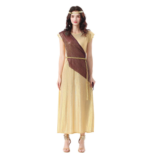 Gown Golden Cleopatra Egyptian Halloween Greek Queen Goddess