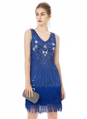 新款1920复古裙 了不起的盖兹比衣服 Gatsby Party Flapper Dress