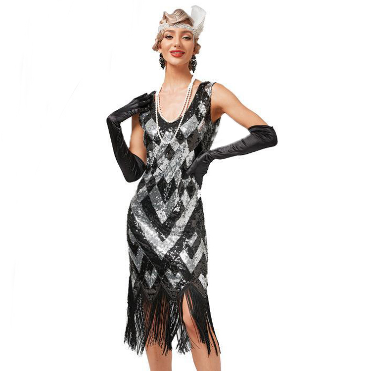 Flapper Dress 1920s Gatsby Party Dresses盖茨比风格连衣裙子-封面