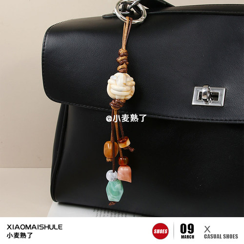 【小麦熟了】复古设计感手工编织挂件ins小众串珠包包钥匙扣挂饰