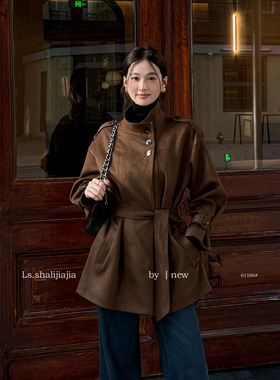 ginny金莉ls述致 感好看轻熟风风衣外套女2025秋冬新款收腰女装