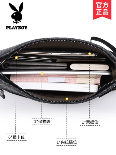 Playboy, мужская сумка с петлей на руку, элитная маленькая сумка клатч, кошелек