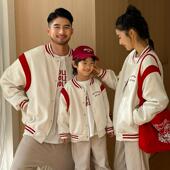 棒球服班服卫衣外套运动会全家家庭秋冬季 亲子装 一家三口2025新款