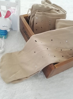 中厚款肉色天鹅绒水钻打底裤袜
