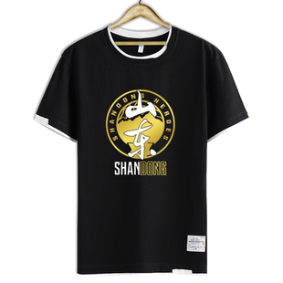 山东西王高速中国男篮球迷纪念假两件短袖t恤衫男女半袖球衣服夏